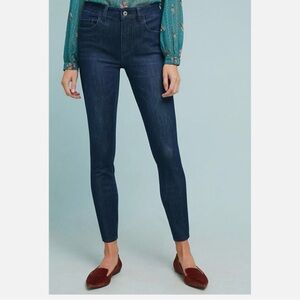 Anthropologie Pilcro High Rise Denim Legging Jeans Stretch Blue Dark Wash Sz 29